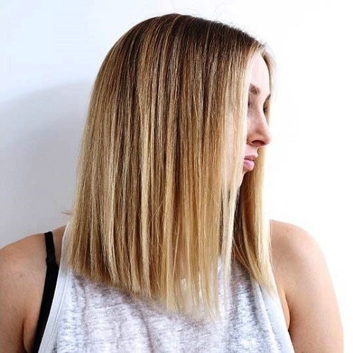 Angled Lob Medium Length Haircut