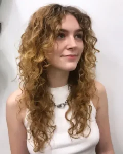 Curly Long Hair with Long Bangs