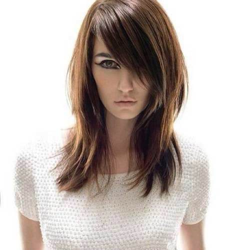 Long Haircuts for Women with Side Bangs