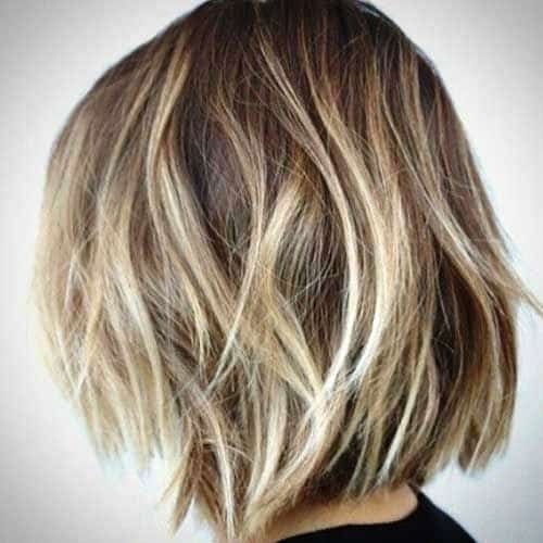 Messy Short Bob with Blonde Highlights