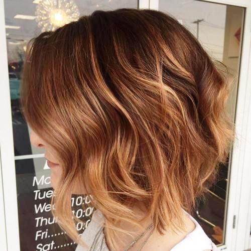 Balayage Short Hair with Dimensional Golden Layers