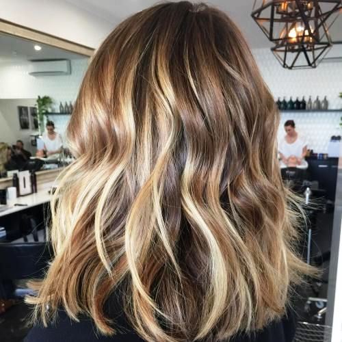 Balayage with Blonde Lowlights