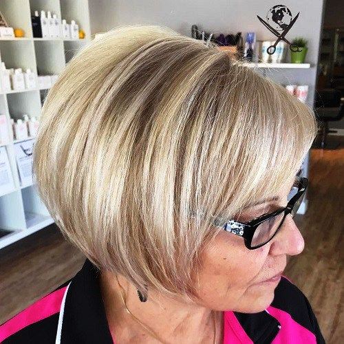 Sleek Bob Short Hairstyle for Women over 50