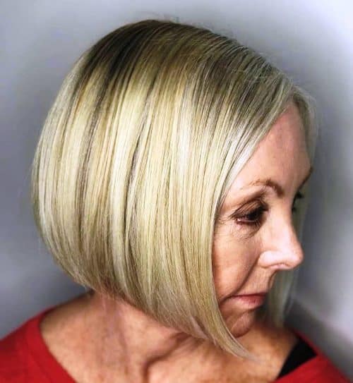 Sleek long bob Best Hairstyle for women over 60 e1602532565326