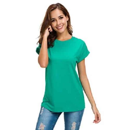 Round Neck T-Shirt with Free-Flowing Locks for the Casual Feel